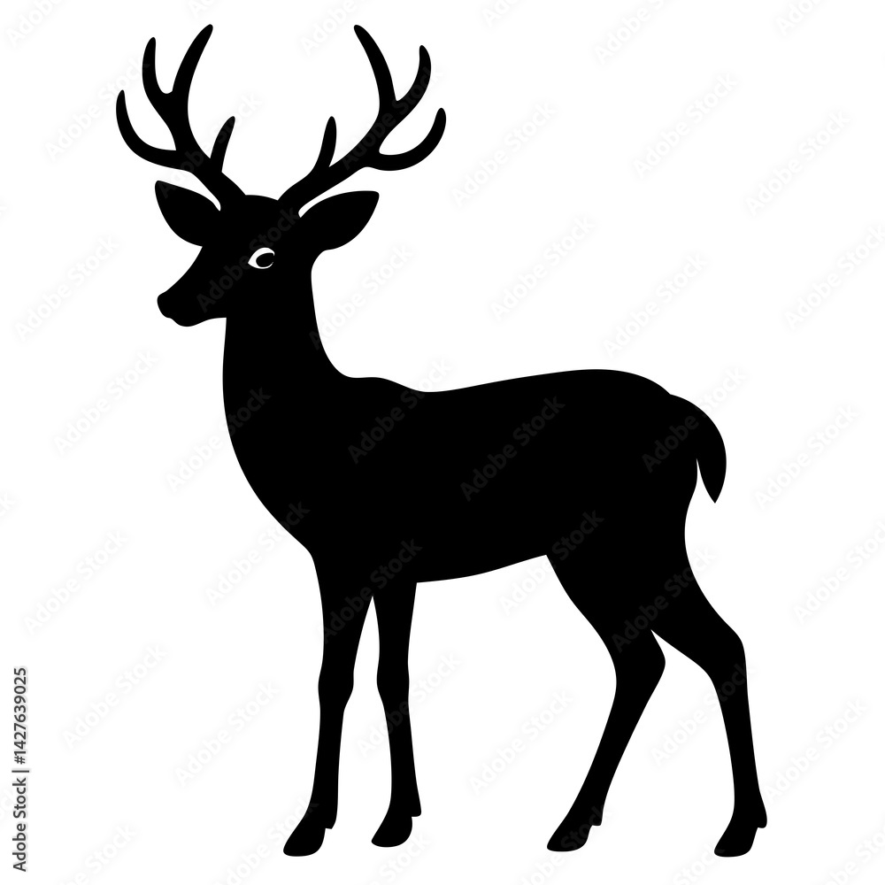 Obraz premium black silhouette of a Deer animal 