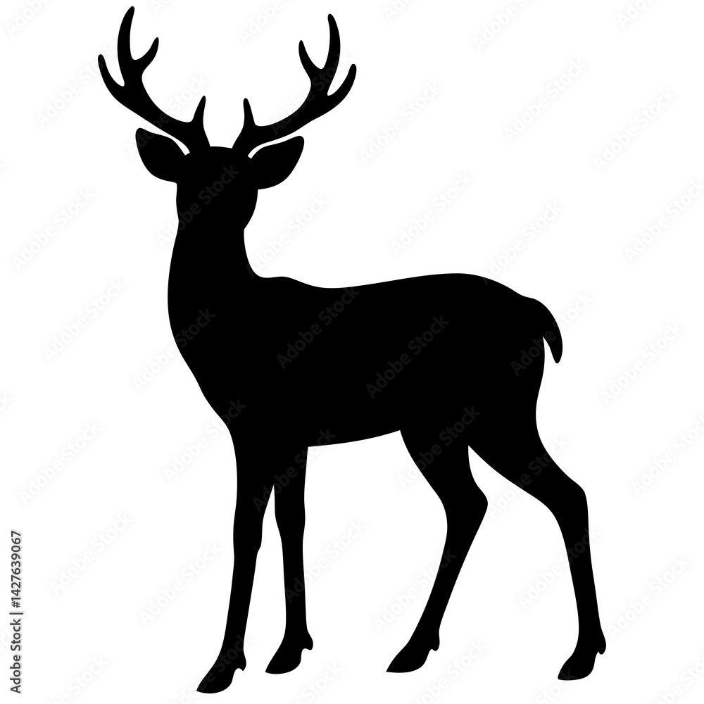 Obraz premium black silhouette of a Deer animal 