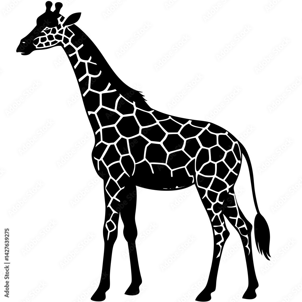 Fototapeta premium black silhouette of a Angora Goat Caterpillar animal