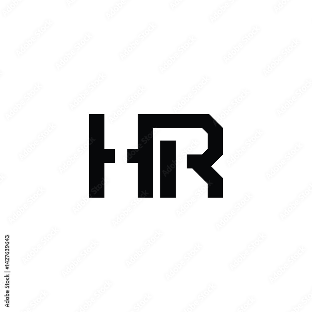 Obraz premium HR monogram logo design letter text name symbol monochrome logotype alphabet character simple logo