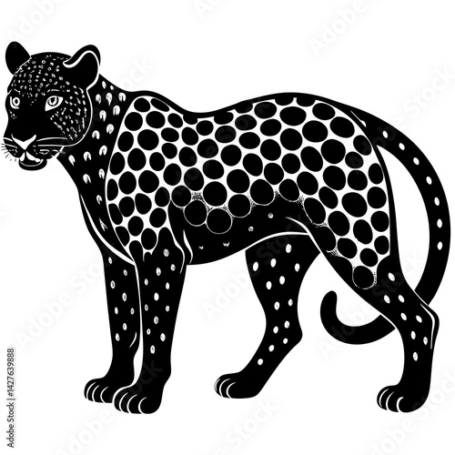 black silhouette of a Jaguar animal 