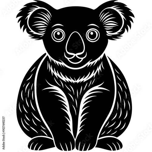 Wallpaper Mural black silhouette of a Koala Bear animal  Torontodigital.ca