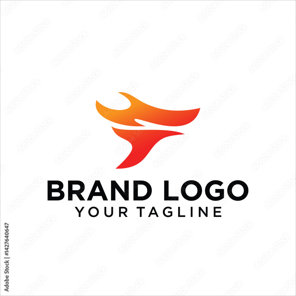 Fototapeta premium letter F fire logo vector