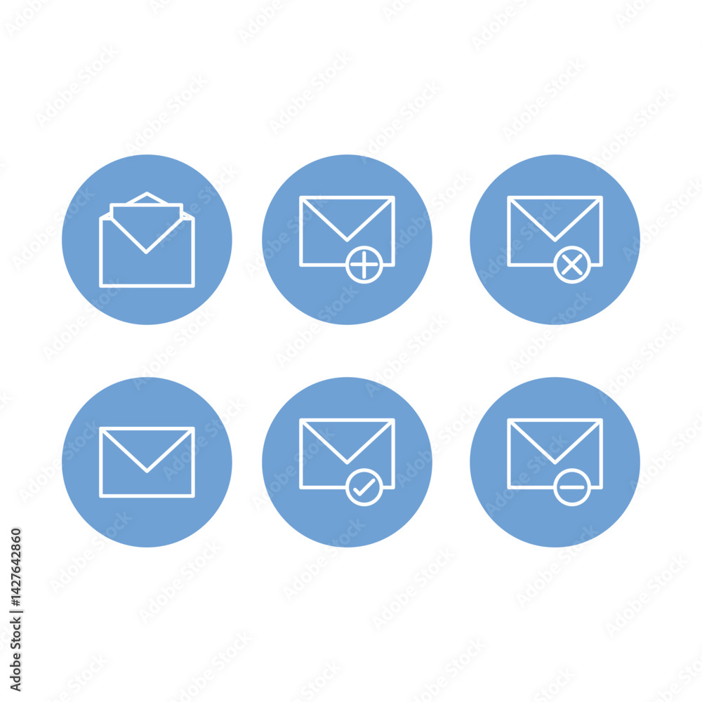 Set of icons related to email. Email envelope icon vector illustration Set of icons related to email. Email envelope icon vector illustration
