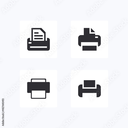 Printer Icon Vector for web. Printer line icon set. Simple outline signs for printshop. Editable Stroke