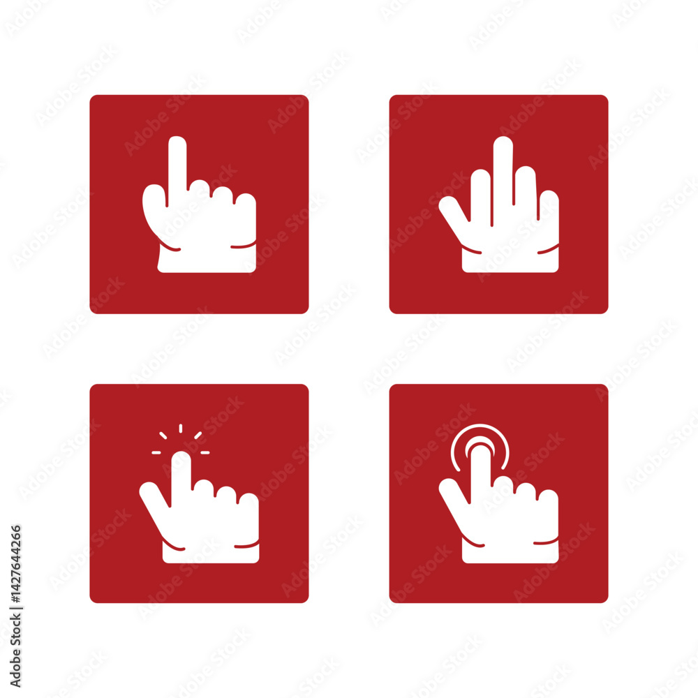 Obraz premium Cursors icons click set. Cursors icon click, Clicking cursor, pointing click icon vector illustration