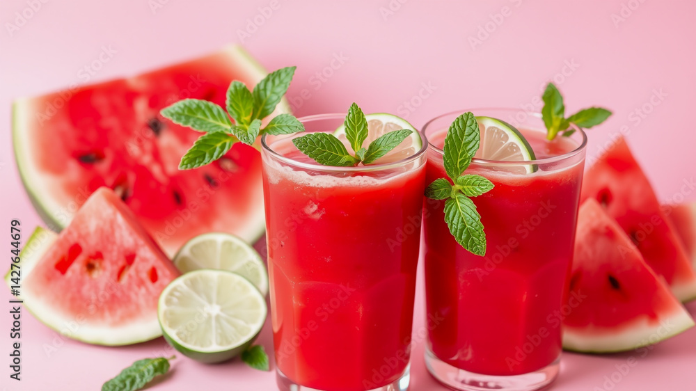 Refreshing Watermelon Smoothie with Lime and Mint Refreshing Watermelon Smoothie with Lime and Mint