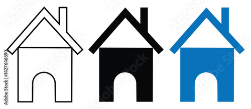 Home button icon vector set, Home page icon. vector illustration.