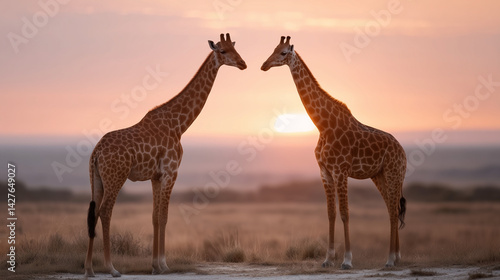 Giraffe Silhouette at Sunse...