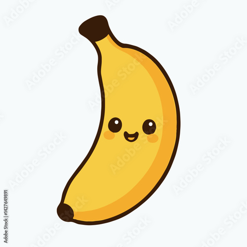 cute kawaii banana with happy face