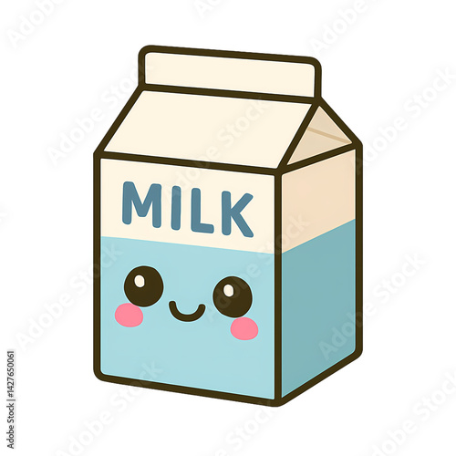 Obraz na płótnie happy milk carton with blushing cheeks w salonie