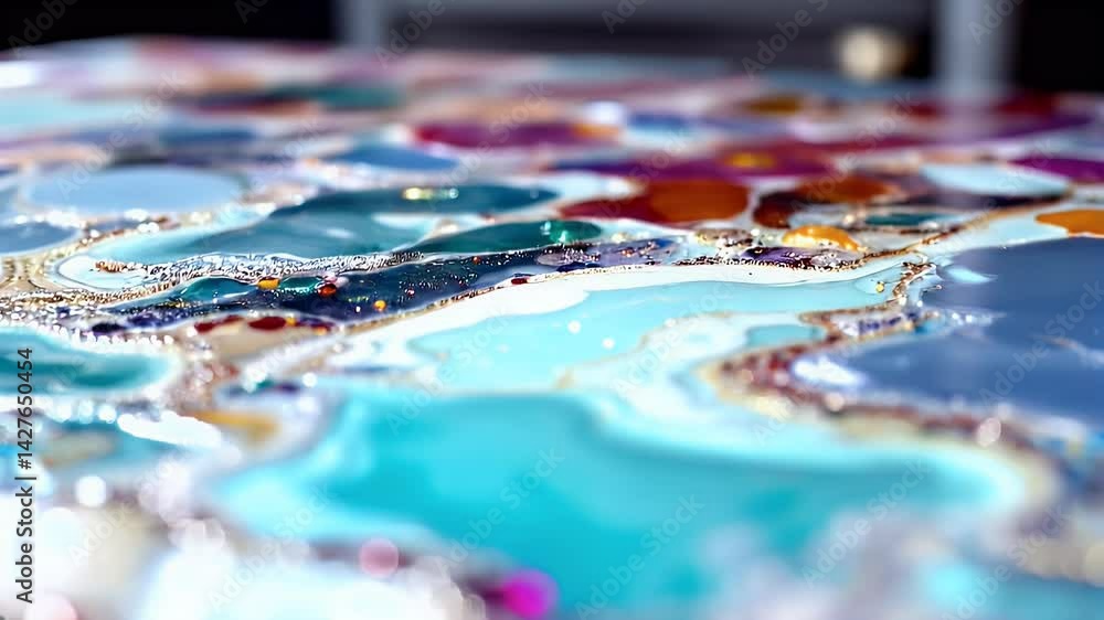 Abstract Resin Art Vibrant Colors and Glittering Details Abstract Resin Art Vibrant Colors and Glittering Details
