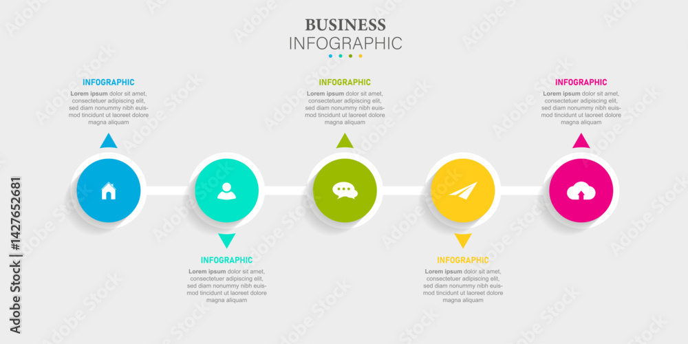 Infographic template for business. 5 Steps Modern Timeline diagram, presentation vector infographic. Infographic template for business. 5 Steps Modern Timeline diagram, presentation vector infographic.