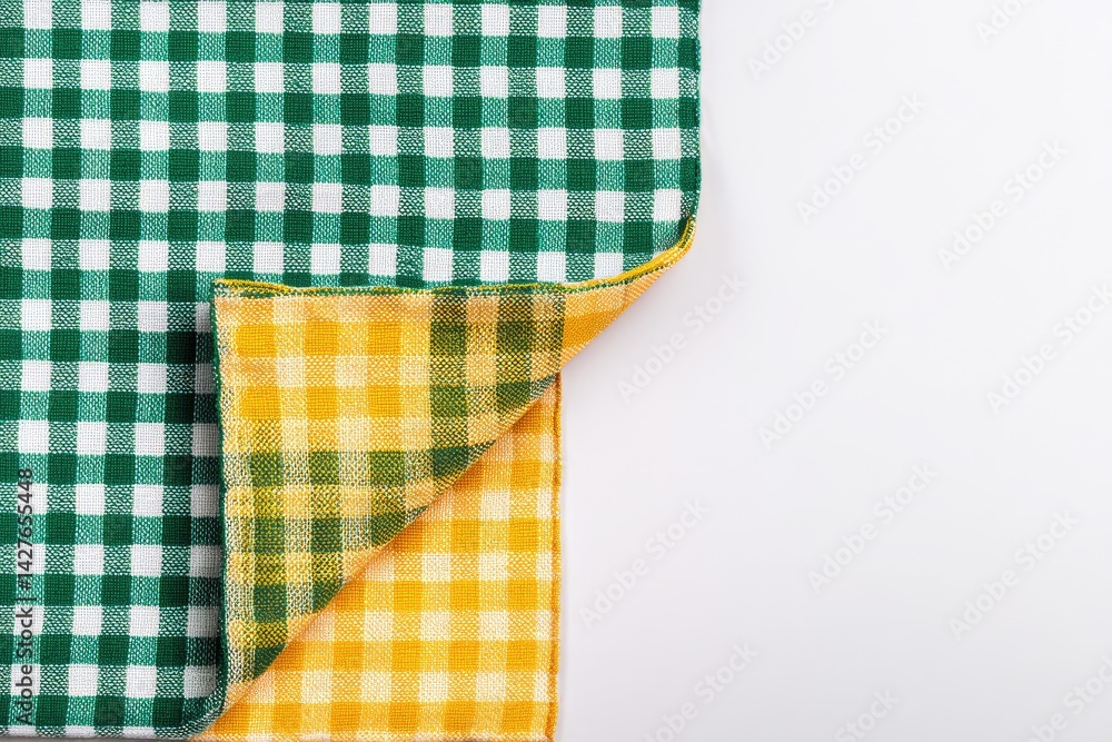 Checkered Cloth Napkin, Green and Yellow Checkered Cloth Napkin, Green and Yellow