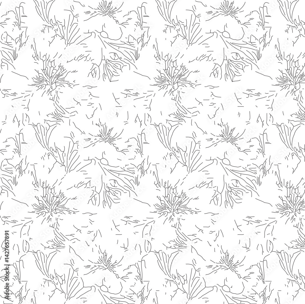 Fototapeta premium seamless gentle vector paisley print with ethnic paisley and flowers pattern, allover composition. Detailed beautiful paisleys with floral motives in black and white.