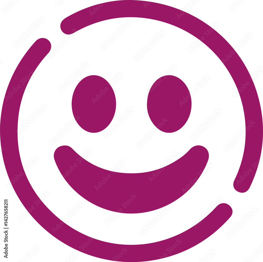 Happy Magenta Emoji Graphic Happy Magenta Emoji Graphic