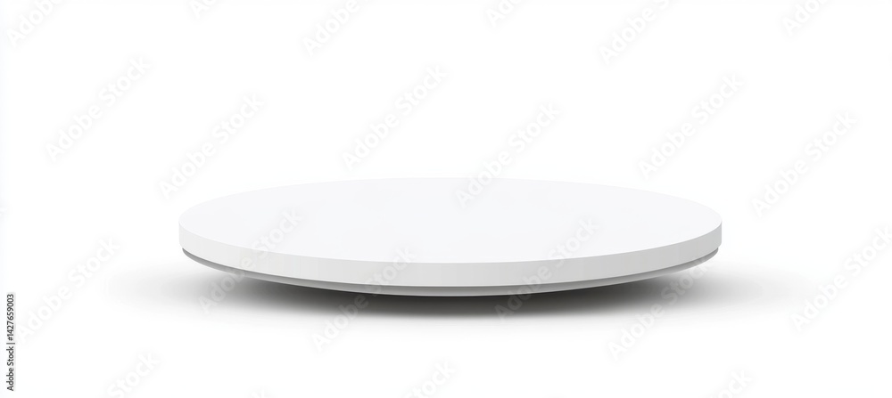White Round Display Platform on White Background White Round Display Platform on White Background