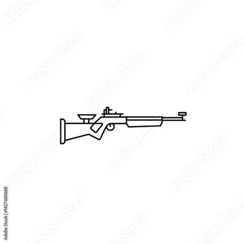 Minimalist outline of a sniper rifle  