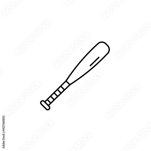 Baseball bat outline minimalist vector illustration  