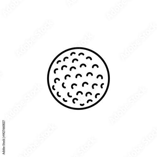 Golf ball icon minimalist design black and white  