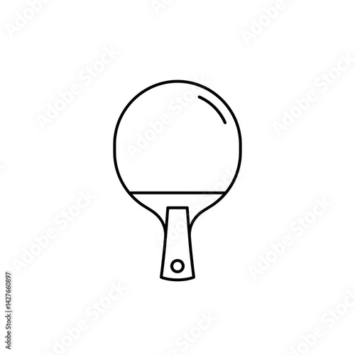 Ping Pong Paddle Silhouette in Minimalist Style  
