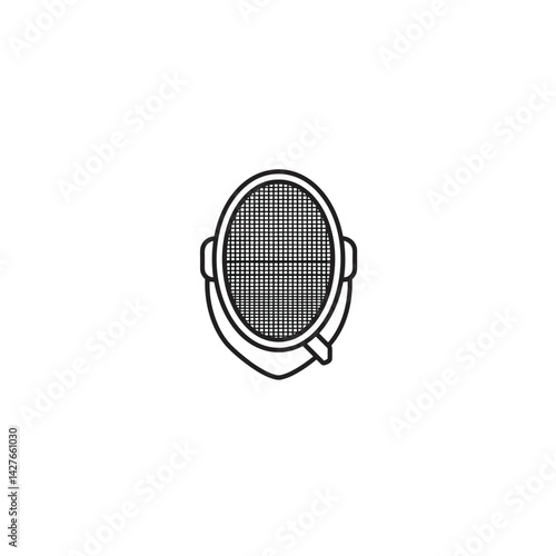 Fencing mask illustration against a minimalistic background  