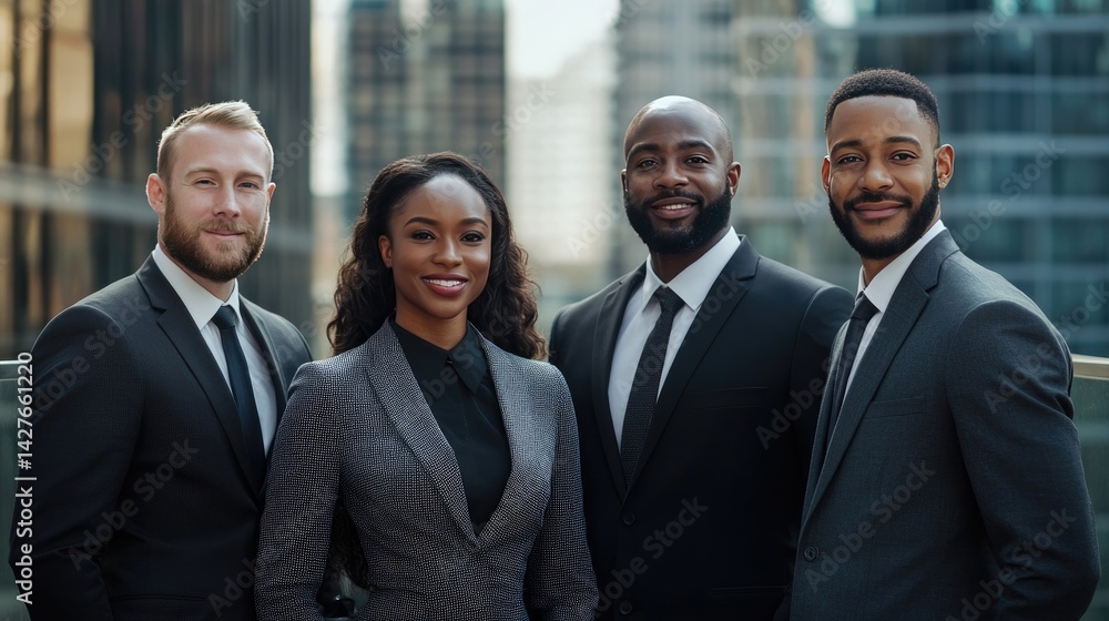 Diverse Business Team Success with City Skyline. Diverse Business Team Success with City Skyline.