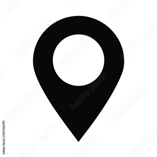 pin location stencil icon silhouette vector illustration