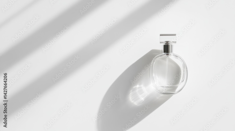 Obraz premium Clear perfume bottle on white background (1)