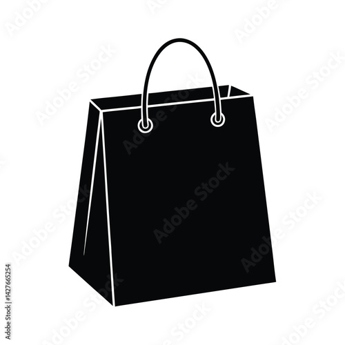 shopping bag stencil icon silhouette vector illustration