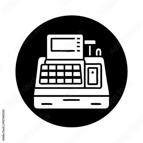 cash register icon, cash register silhouette vector illustration-simple silhouette illustration of cash register,cash register vector