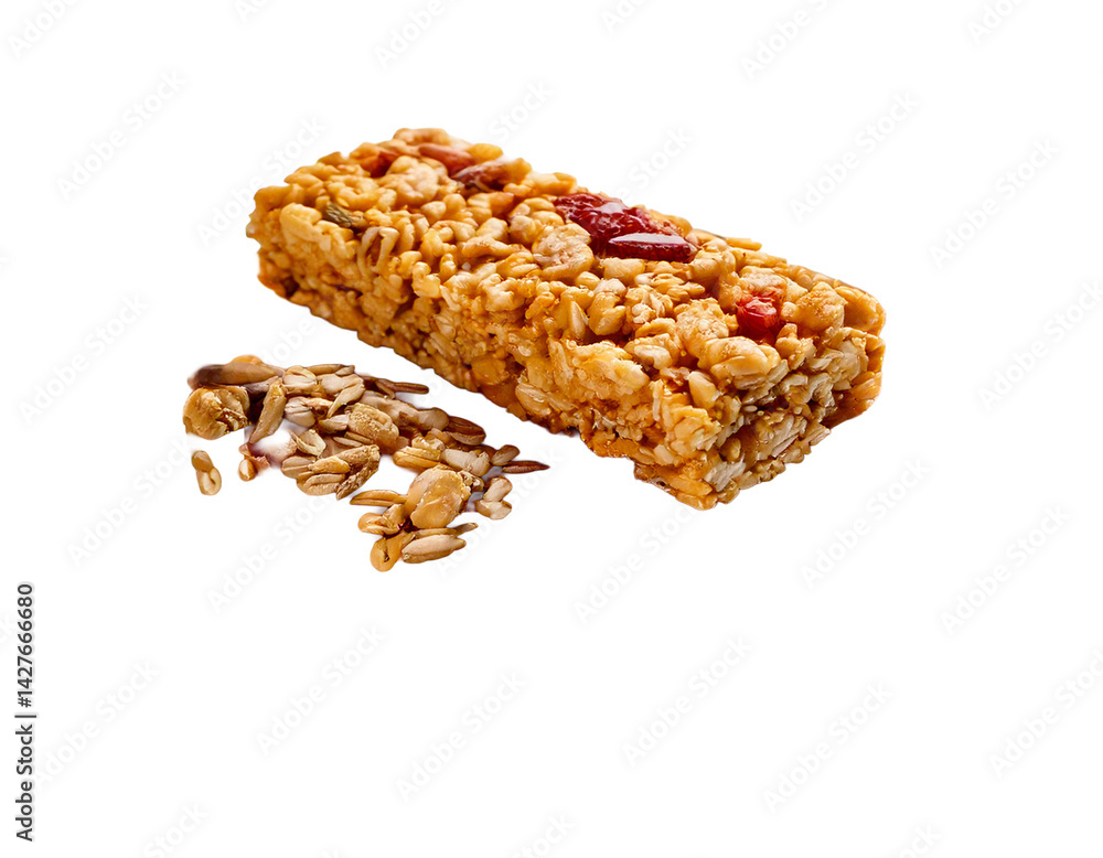 Granola Bar,white background, isolated image, generative AI Granola Bar,white background, isolated image, generative AI