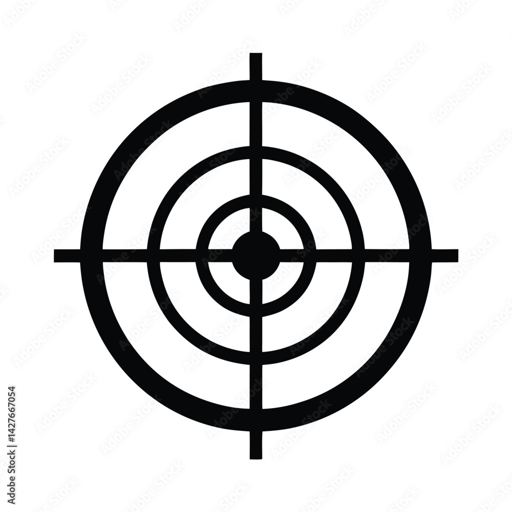 target crosshair stencil icon silhouette vector illustration target crosshair stencil icon silhouette vector illustration