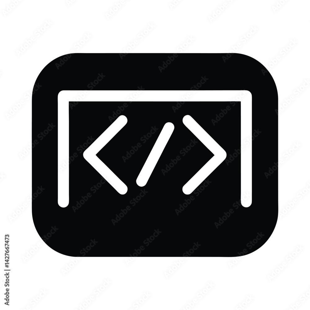terminal code stencil icon silhouette vector illustration terminal code stencil icon silhouette vector illustration