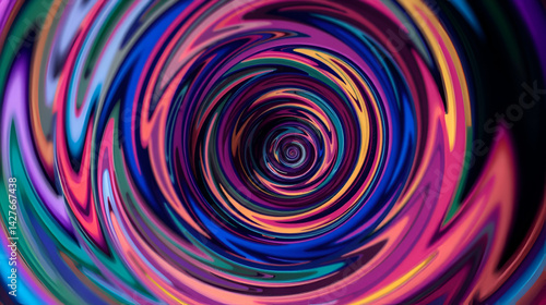 Untwisting of colorful spirals. Spin illusion.
