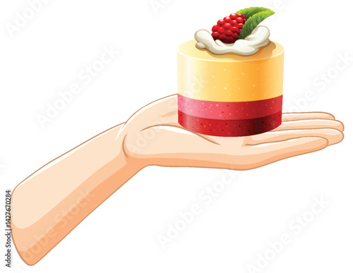 Hand Holding a Delicious Dessert
