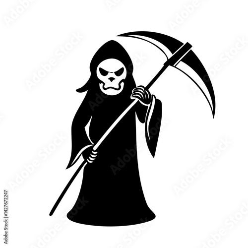 grim reaper icon, grim reaper silhouette vector illustration-simple silhouette illustration of grim reaper,grim reaper vector