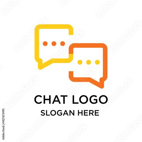 Chat Logo Graphic Design Vector