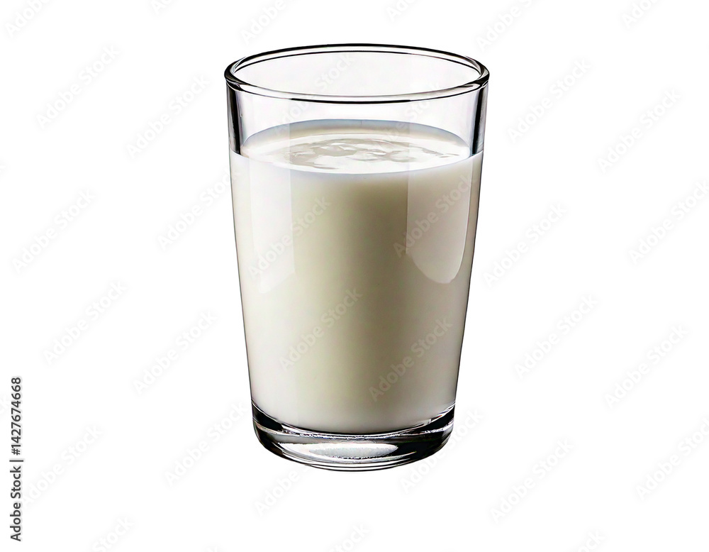 Refreshing Milk in Glass white background Generative Ai Refreshing Milk in Glass white background Generative Ai
