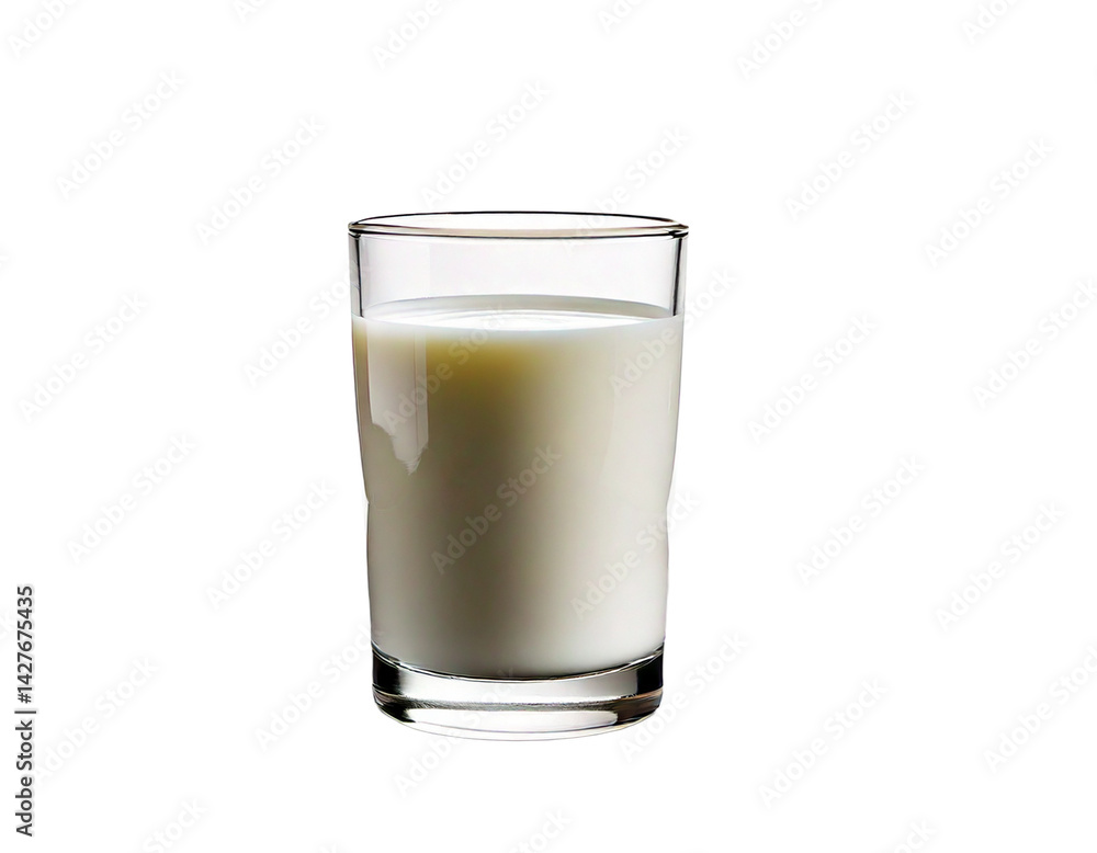 Refreshing Milk in Glass white background Generative Ai Refreshing Milk in Glass white background Generative Ai