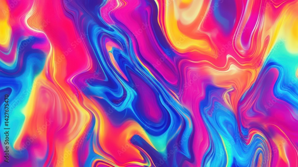 Fototapeta premium Vibrant, swirling, abstract liquid paint design