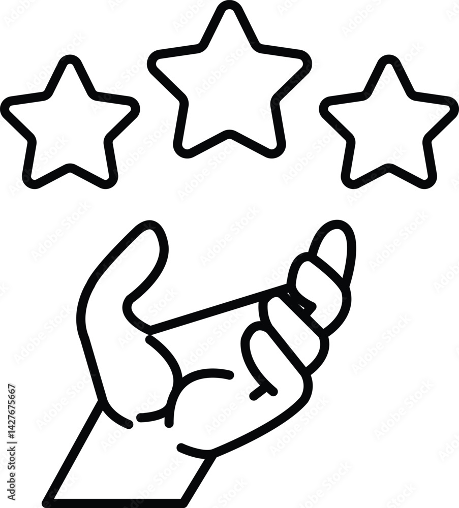 hand holding three stars in the air hand holding three stars in the air