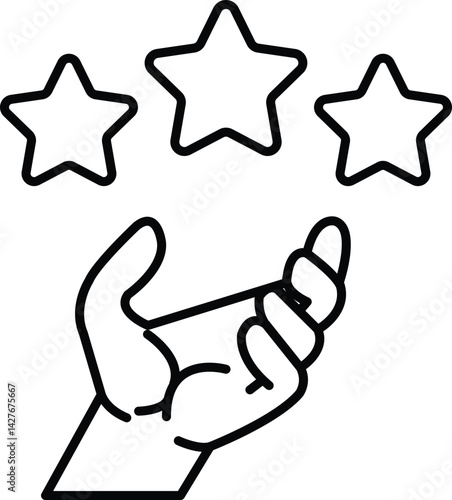 hand holding three stars in the air