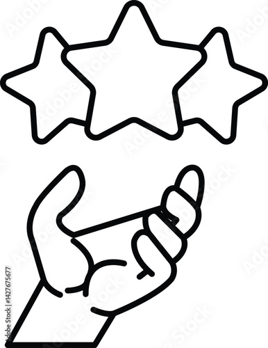 hand holding three stars in the air