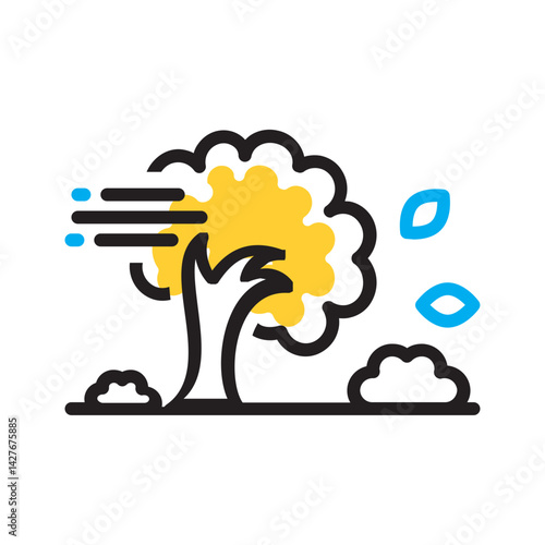 Vector multi color icon for Windstorm