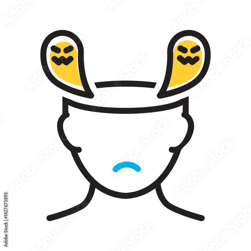 Vector multi color icon for Anxiety