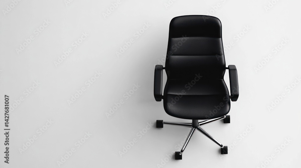 Fototapeta premium Black office chair on white background