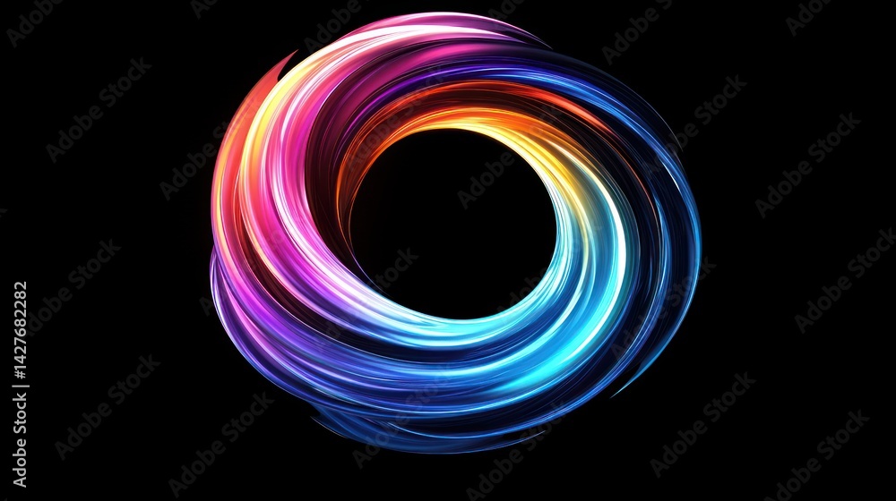 Vibrant swirling vortex circle design Vibrant swirling vortex circle design