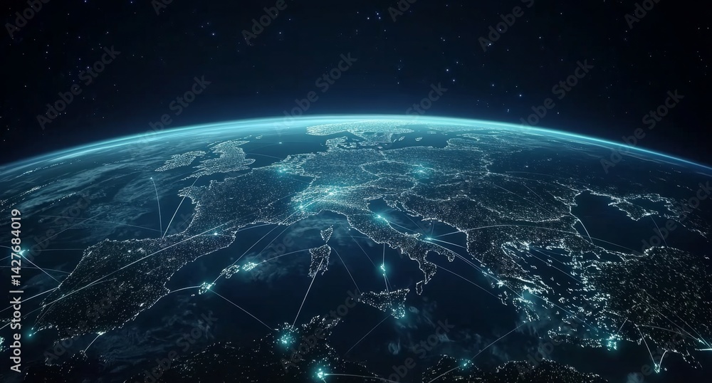Obraz premium European network from space