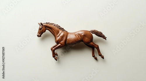 Brown horse figurine in a running pose